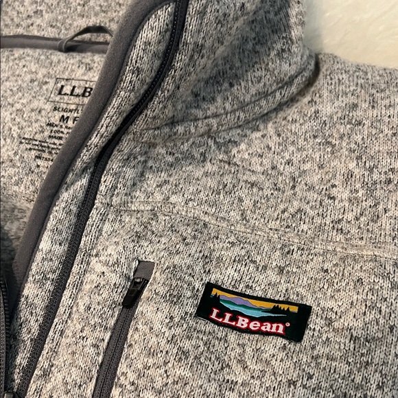 L.L. Bean Heather Gray Fleece Jacket - Picture 3 of 4